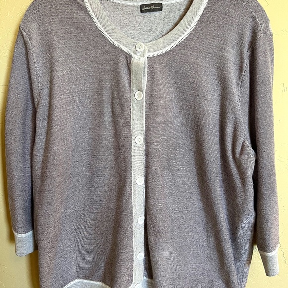Eddie Bauer Gray Cardigan Sweater - Picture 1 of 5